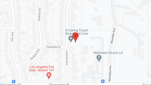 Map of the neighborhood around A Caring Touch Board and Care
