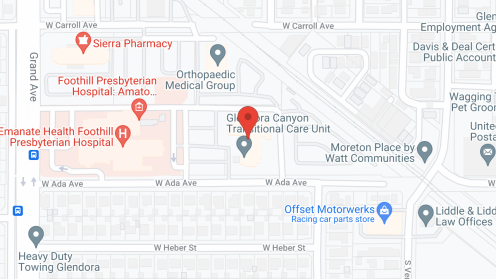 Map of the neighborhood around Glendora Canyon Transitional Care Unit