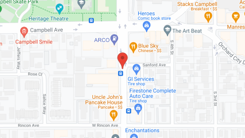 Map of the neighborhood around Merrill Gardens at Campbell