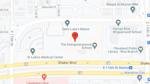 Map of the neighborhood around Saint Luke's Manor