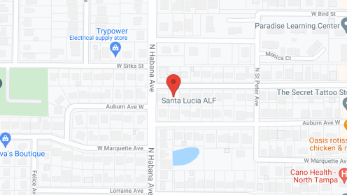 Map of the neighborhood around Santa Lucia Assisted Living Facility