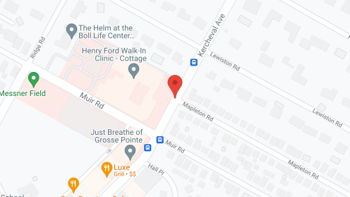 Map of the neighborhood around American House Grosse Pointe Cottage