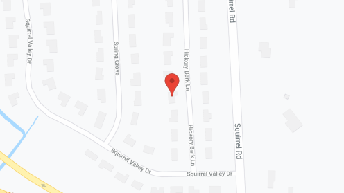 Map of the neighborhood around Hickory Bark Lane Homes