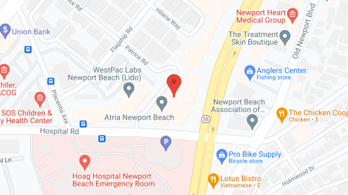 Map of the neighborhood around Atria Newport Beach