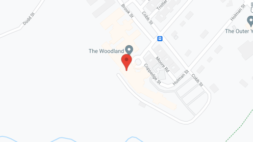 Map of the neighborhood around The Woodland, Inc.