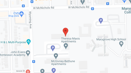 Map of the neighborhood around Theresa Maxis