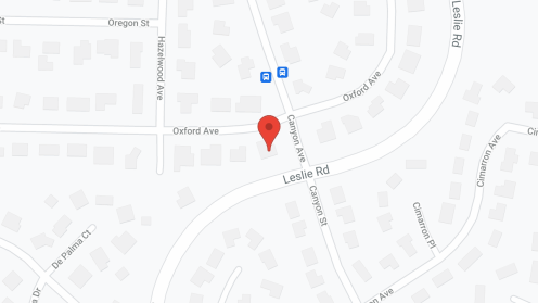 Map of the neighborhood around Leslie Canyon AFH
