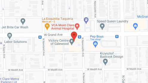 Map of the neighborhood around Victory Centre of Galewood
