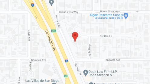 Map of the neighborhood around Vista Care in Carlsbad