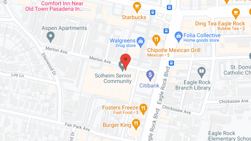 Map of the neighborhood around Solheim Senior Community