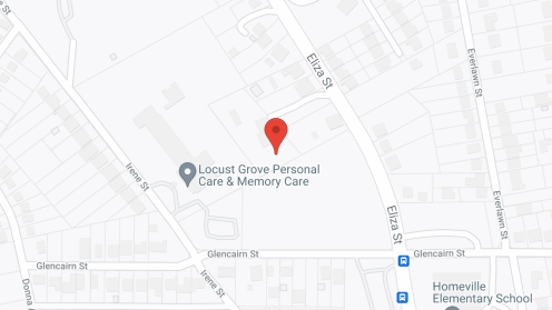 Map of the neighborhood around Locust Grove