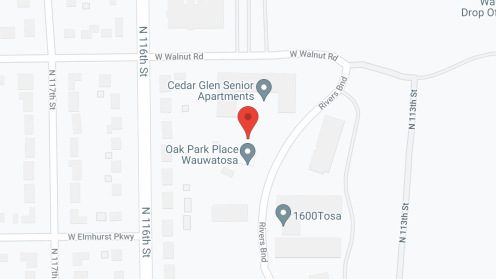 Map of the neighborhood around Oak Park Place Wauwatosa