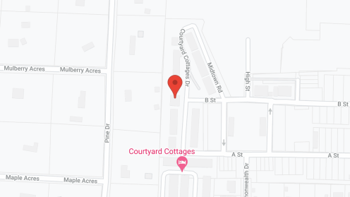 Map of the neighborhood around Courtyard Cottages Bryant