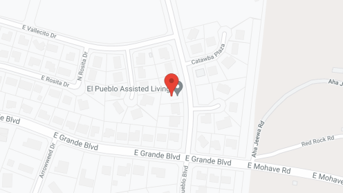 Map of the neighborhood around El Pueblo Assisted Living