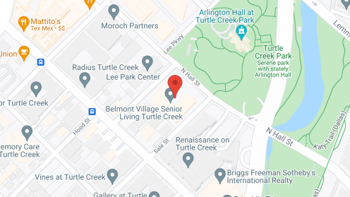 Map of the neighborhood around Belmont Village Turtle Creek