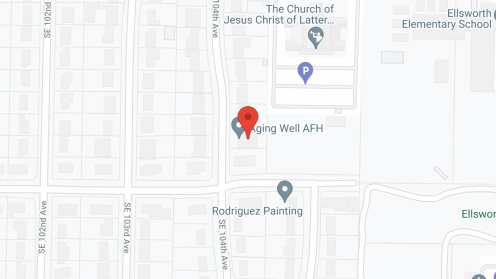 Map of the neighborhood around Aging Well