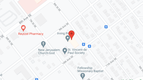 Map of the neighborhood around Irving Point
