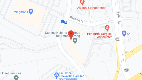 Map of the neighborhood around Sterling Heights