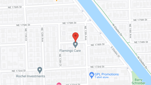 Map of the neighborhood around Flamingo Care