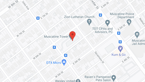 Map of the neighborhood around Muscatine Tower