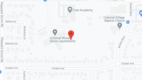 Map of the neighborhood around Colonial Woods