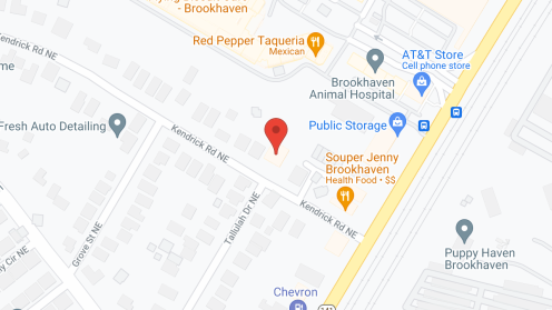 Map of the neighborhood around Safe Haven at Brookhaven