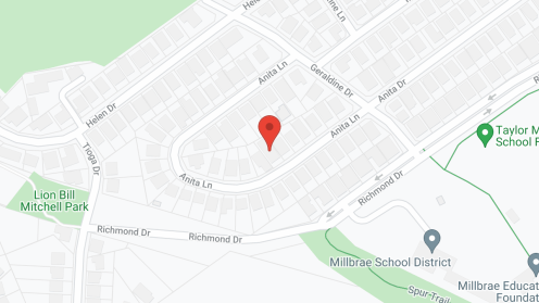 Map of the neighborhood around Millbrae Paradise Retirement Home