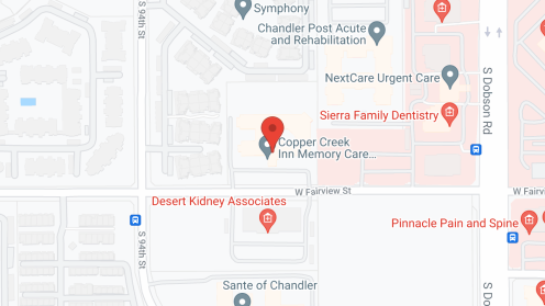 Map of the neighborhood around Copper Creek Inn Memory Care