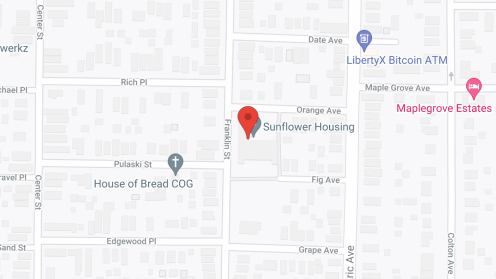 Map of the neighborhood around Sunflower Apartments
