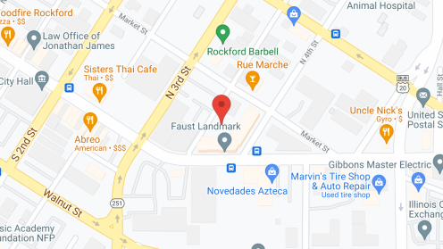 Map of the neighborhood around Faust Landmark Apartments