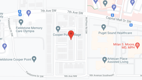 Map of the neighborhood around Cooper Point Village