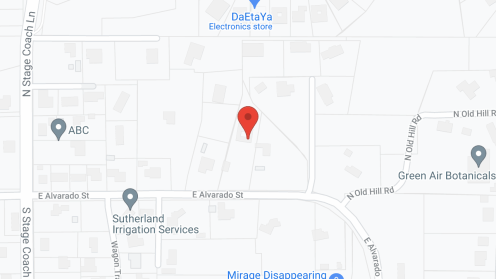 Map of the neighborhood around Fallbrook Gardens, Ltd