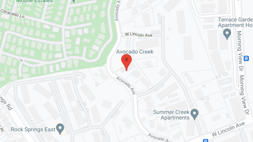 Map of the neighborhood around Avocado Creek