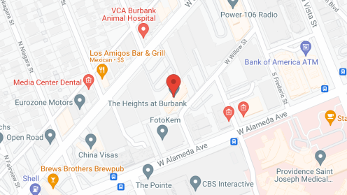 Map of the neighborhood around Ivy Park at Burbank