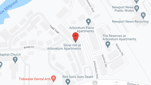 Map of the neighborhood around Silver Hill Apartments