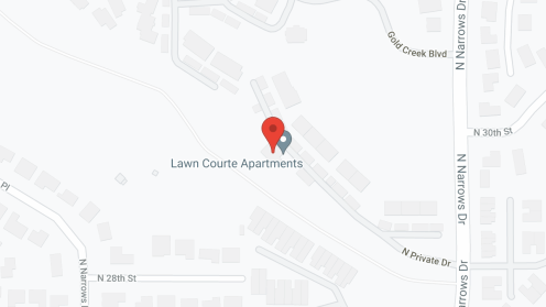 Map of the neighborhood around Lawn Courte Apartments