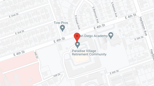 Map of the neighborhood around Paradise Village