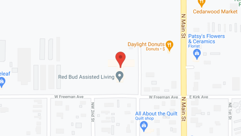 Map of the neighborhood around Red Bud Assisted Living