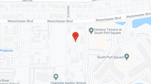 Map of the neighborhood around South Port Square, a CCRC