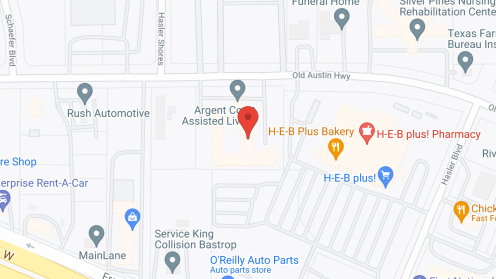 Map of the neighborhood around Argent Court Bastrop