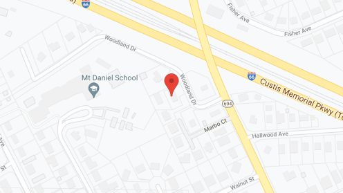 Map of the neighborhood around Avalon House on Woodland Drive