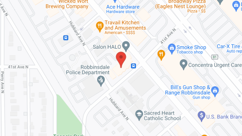 Map of the neighborhood around Broadway Court