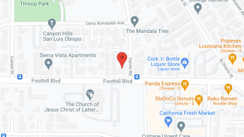 Map of the neighborhood around Foothills Residential Care
