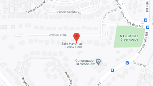 Map of the neighborhood around Safe Haven at Lenox Park