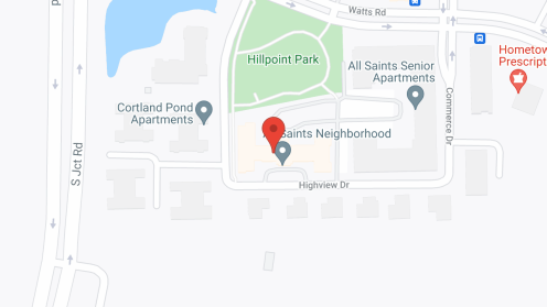 Map of the neighborhood around All Saints Assisted Living