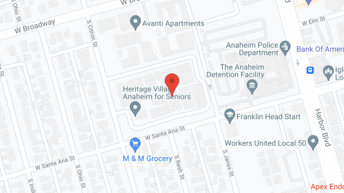 Map of the neighborhood around Heritage Village Senior Community