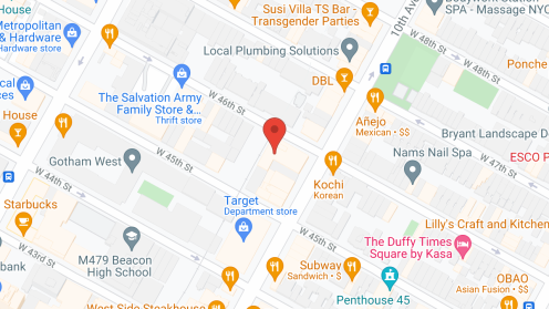 Map of the neighborhood around VillageCare at 46 and Ten