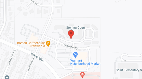 Map of the neighborhood around Sterling Court by Sky Active Living