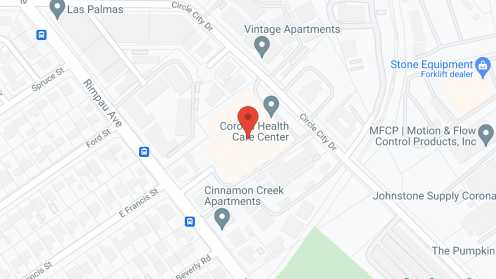 Map of the neighborhood around Corona Health Care Center
