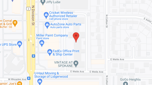 Map of the neighborhood around Vintage at Spokane